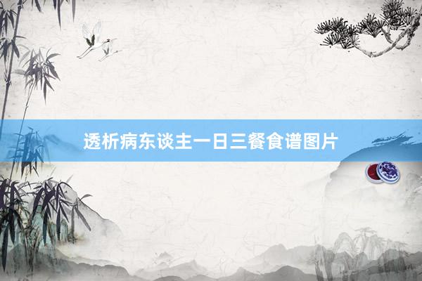 透析病东谈主一日三餐食谱图片